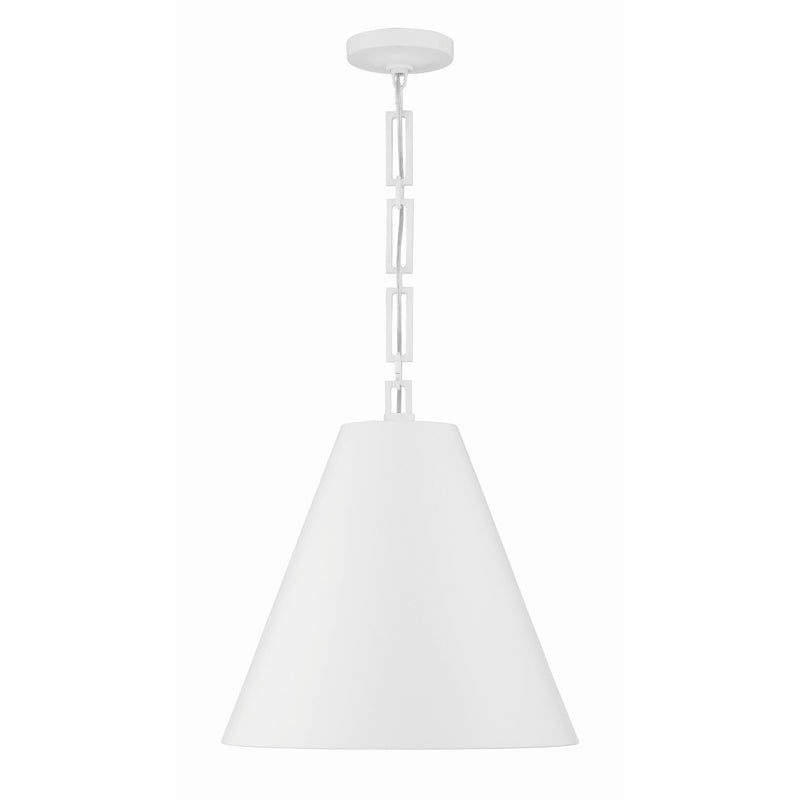 Alston 3 Light 18" Pendant in Matte White + Antique Gold