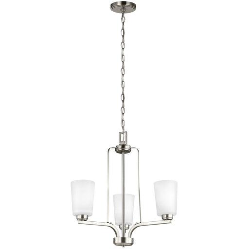 Franport 3-Light Chandelier in Brushed Nickel