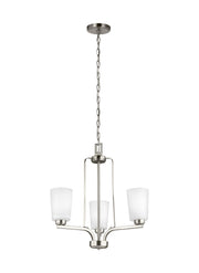 Franport 3-Light Chandelier in Brushed Nickel