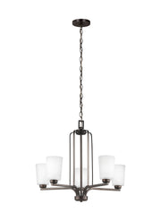 Franport Five Light Chandelier in Bronze