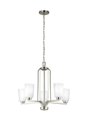 Franport Five Light Chandelier in Brushed Nickel