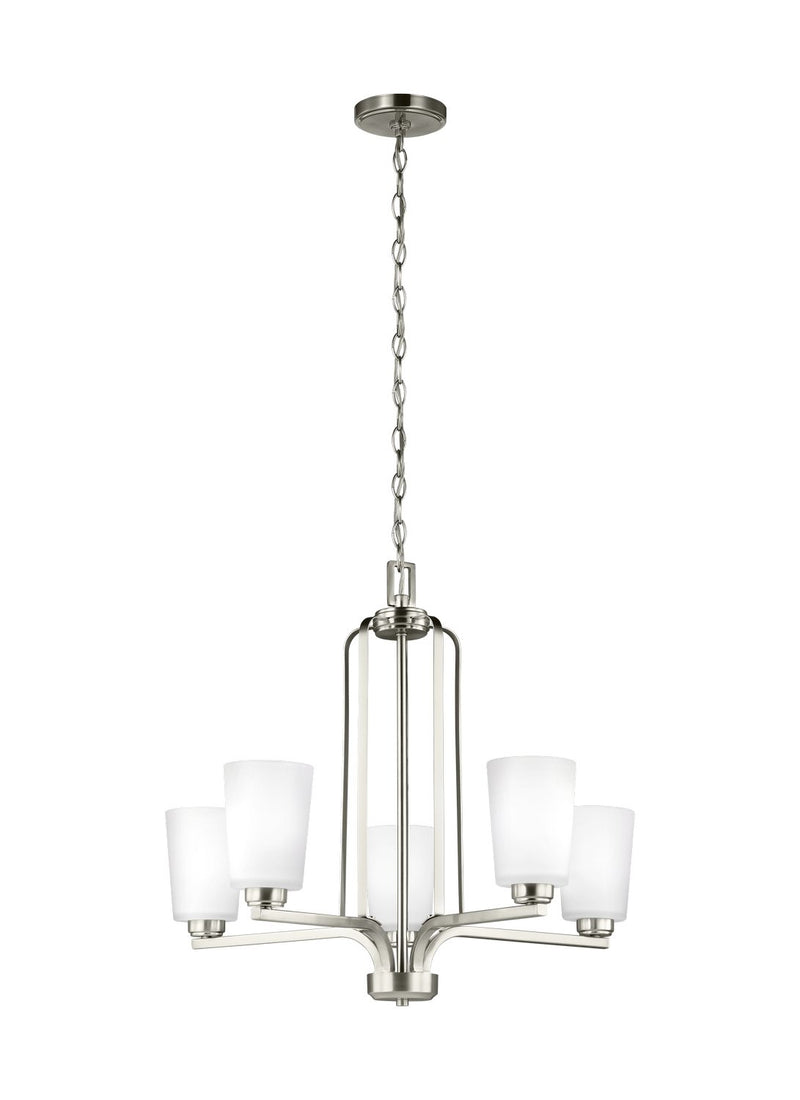 Franport 5-Light Chandelier in Brushed Nickel