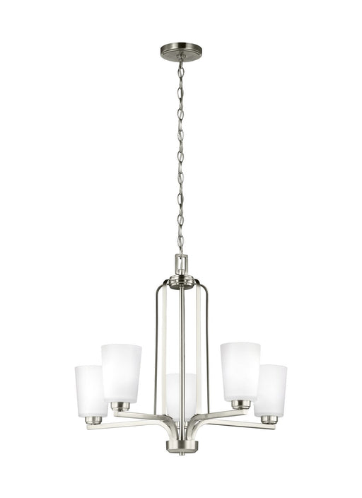 Franport 5-Light Chandelier in Brushed Nickel