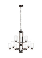 Franport 9-Light Chandelier in Bronze