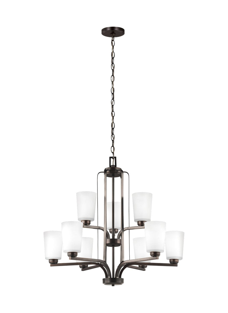 Franport 9-Light Chandelier in Bronze