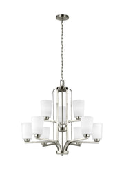 Franport 9-Light Chandelier in Brushed Nickel