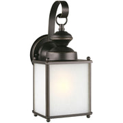 Jamestowne Medium Frosted Seeded Outdoor Wall Lantern in Antique Bronze
