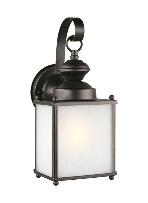 Jamestowne Medium Frosted Seeded Outdoor Wall Lantern in Antique Bronze
