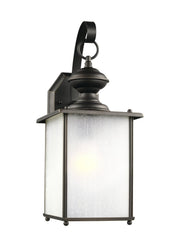 Jamestowne Large Frosted Seeded Outdoor Wall Lantern in Antique Bronze