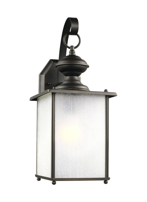 Jamestowne Large Frosted Seeded Outdoor Wall Lantern in Antique Bronze