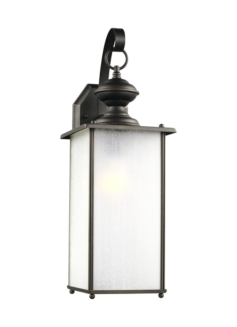 Jamestowne Extra-Large Frosted Seeded Outdoor Wall Lantern in Antique Bronze