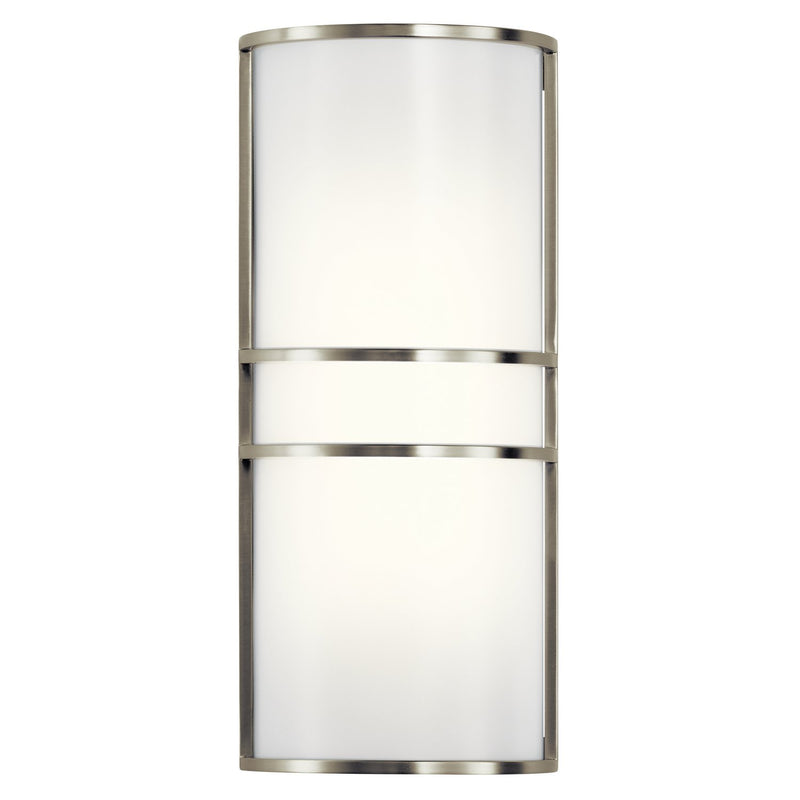 2-Light LED Outdoor Wall Sconce 16" in Brushed Nickel