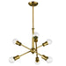 Armstrong Chandelier 6-Light in Natural Brass