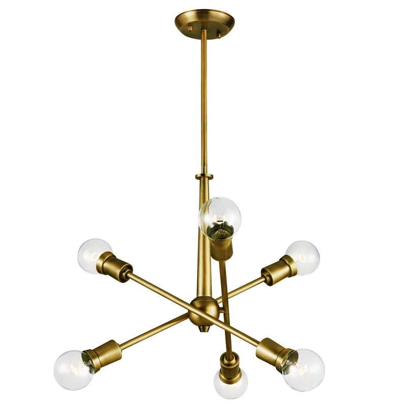 Armstrong 6-Light Chandelier in Natural Brass