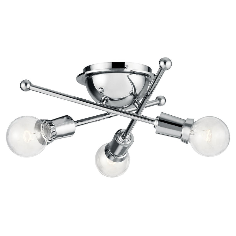 Armstrong 3-Light Flush Mount in Chrome