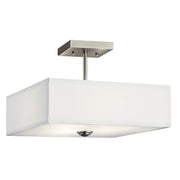 Shailene 3-Light 14" Square Semi-Flush Mount in Brushed Nickel