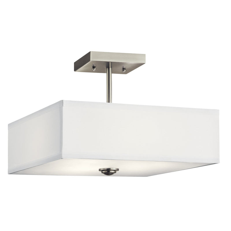 Shailene 3-Light 14" Square Semi-Flush Mount in Brushed Nickel