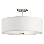 Shailene 3-Light 18" Round Semi-Flush Mount in Brushed Nickel