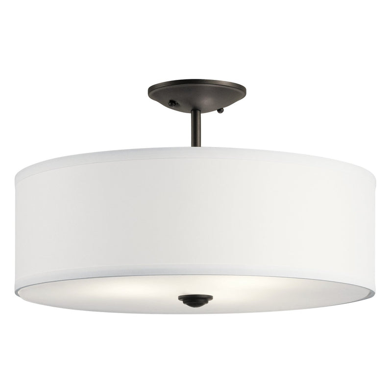 Shailene 3-Light 18" Round Semi-Flush Mount in Olde Bronze