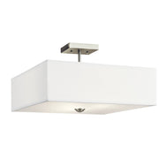Shailene 3-Light 18" Square Semi-Flush Mount in Brushed Nickel