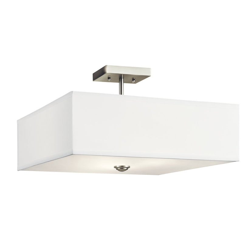 Shailene 3-Light 18" Square Semi-Flush Mount in Brushed Nickel