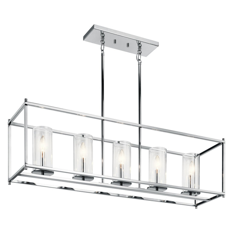 Crosby 5-Light Linear Chandelier in Chrome