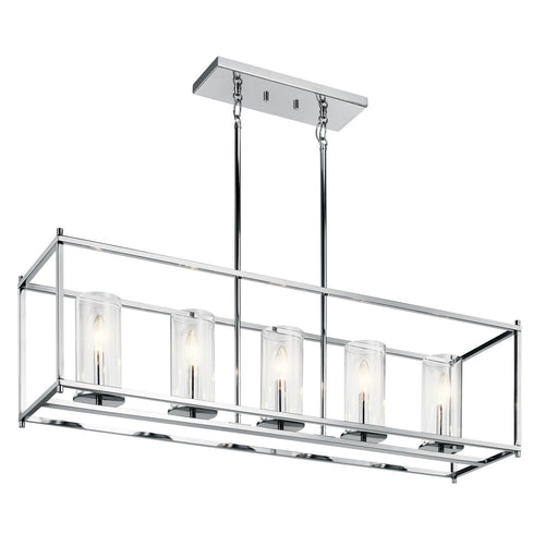 Crosby 5-Light Linear Chandelier in Chrome