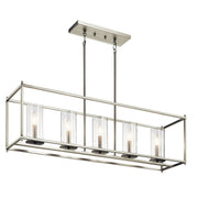 Crosby 5-Light Linear Chandelier in Brushed Nickel