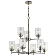 Winslow 9-Light Two-Tier Chandelier in Brushed Nickel