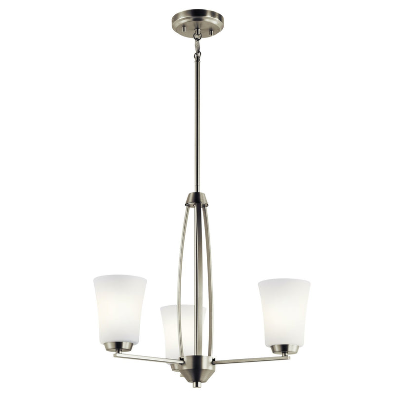 Tao 3-Light Chandelier in Brushed Nickel