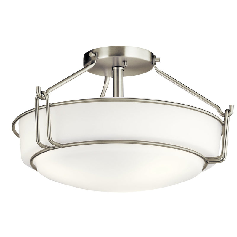 Alkire 3-Light Semi-Flush Mount in Brushed Nickel