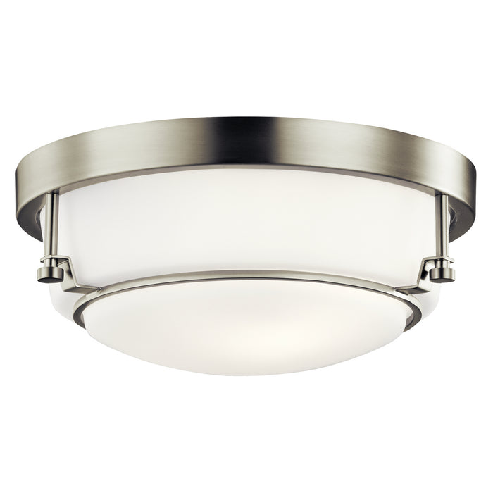 Belmont Flush Mount 2-Light in Brushed Nickel