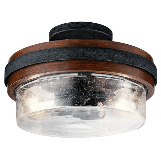 Grand Bank 2-Light Semi-Flush Mount in Auburn Stained