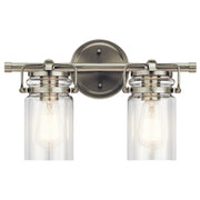 Brinley 2-Light Bath Vanity Light in Brushed Nickel