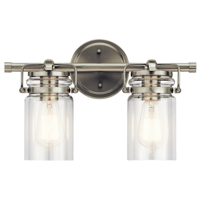 Brinley 2-Light Bath Vanity Light in Brushed Nickel