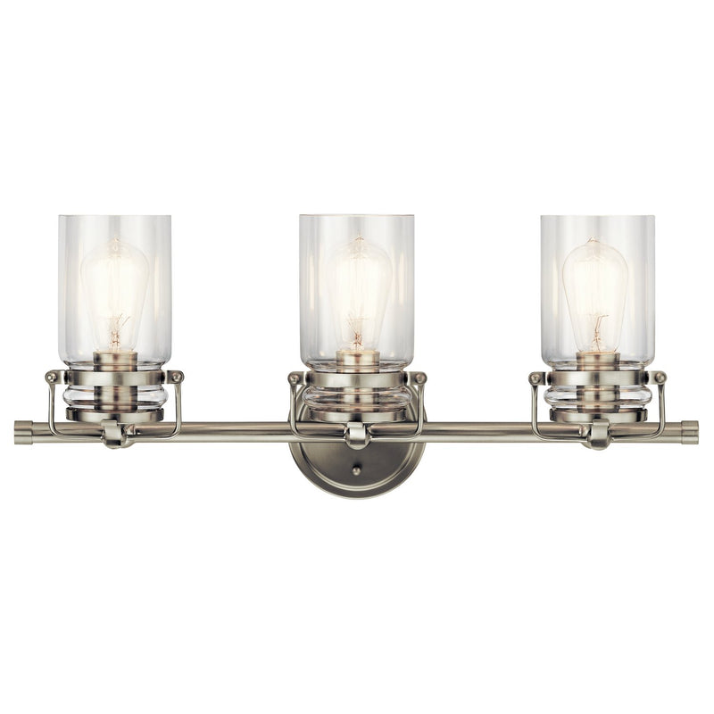 Brinley 3-Light Bath Vanity Light in Brushed Nickel