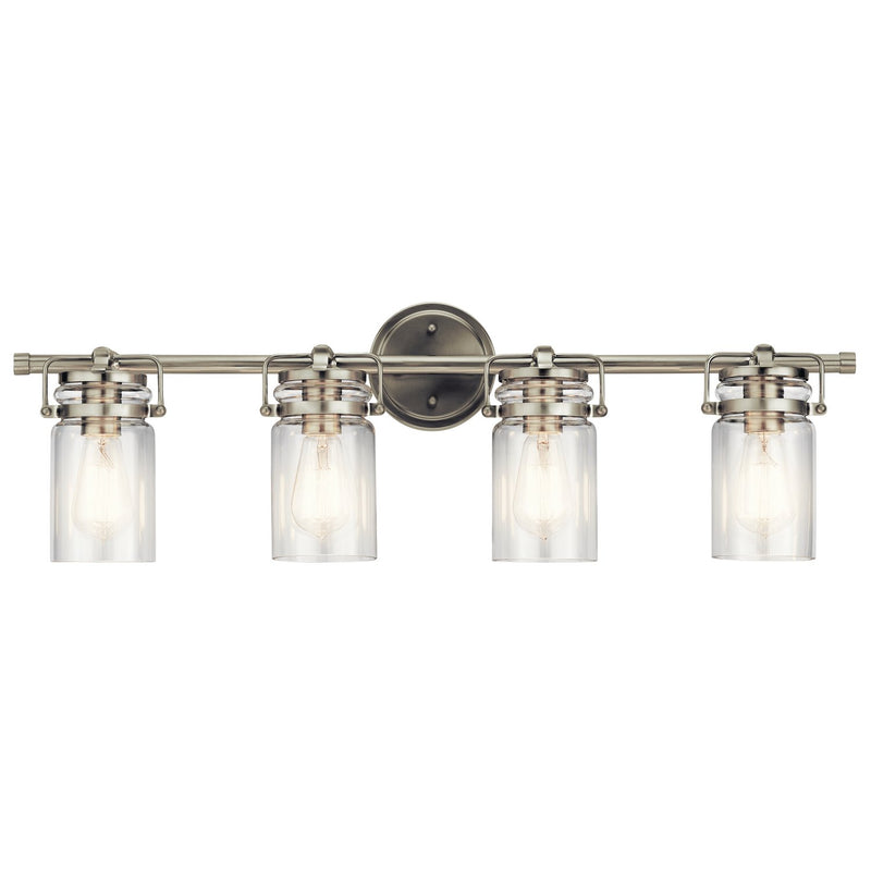 Brinley 4-Light Bath Vanity Light in Brushed Nickel