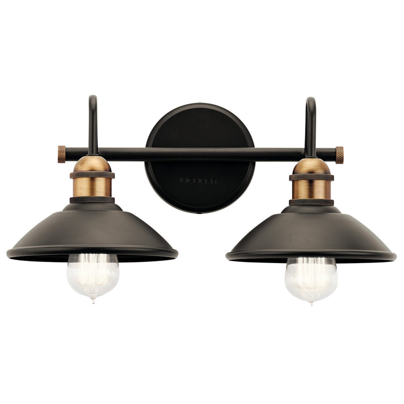 Clyde 2-Light Bath Vanity Light in Olde Bronze
