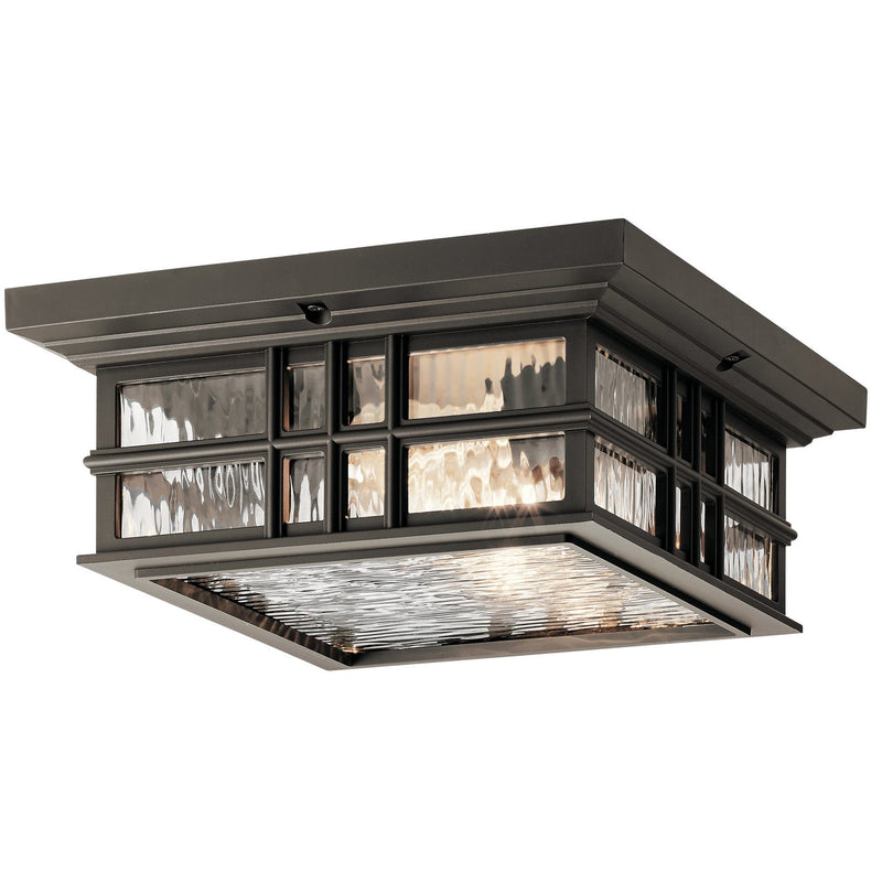 Beacon Square 2-Light Outdoor Flush Mount in Olde Bronze