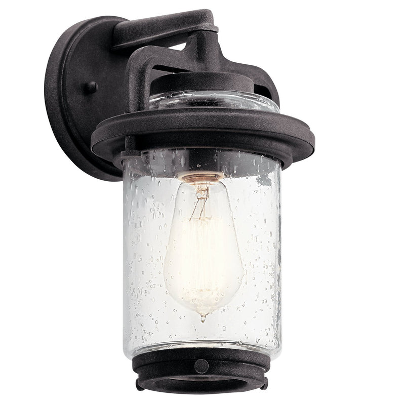 Andover Small Outdoor Wall Lantern in Weathered Zinc