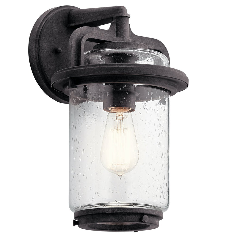 Andover Medium Outdoor Wall Lantern in Weathered Zinc