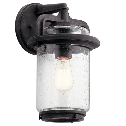 Andover Medium Outdoor Wall Lantern in Weathered Zinc