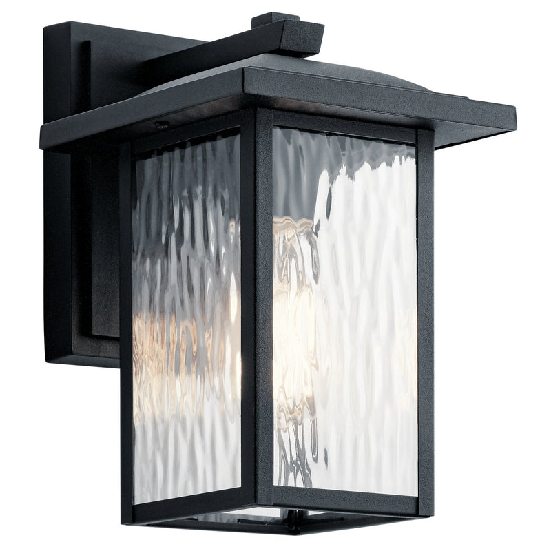 Capanna Small Outdoor Wall Lantern in Textured Black