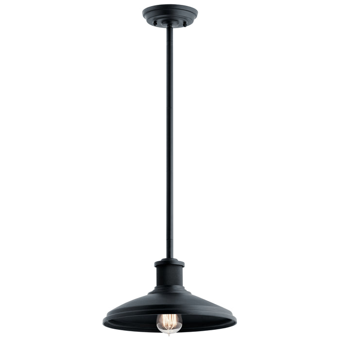 Allenbury Outdoor Pendant/Semi Flush 1-Light in Textured Black