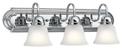 3-Light Bath Vanity Light with Satin Etched Glass in Chrome