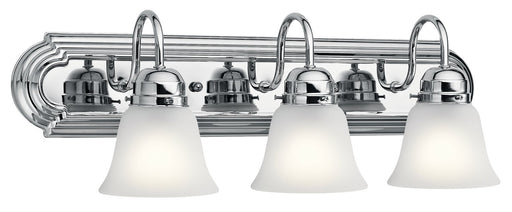 3-Light Bath Vanity Light with Satin Etched Glass in Chrome