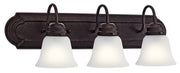 3-Light Bath Vanity Light with Satin Etched Glass in Tannery Bronze