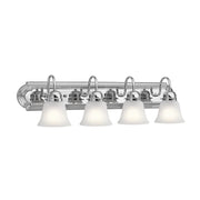 4-Light Bath Vanity Light with Satin Etched Glass in Chrome