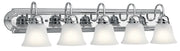 5-Light Bath Vanity Light with Satin Etched Glass in Chrome