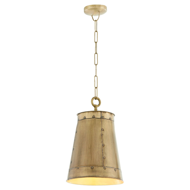 Industrial 11" 1 Light Cone Pendant in Artisan Brass